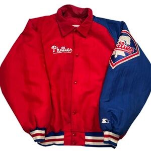 Vintage Starter Philadelphia Phillies Two Toned Dugout Jacket (Size L)
